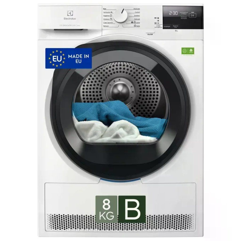 Electrolux EW7H28B DelicateCare – Asciugatrice a pompa di calore 8 kg, classe B, bianca Electrolux EW7H28B DelicateCare – Asciugatrice a pompa di calore 8 kg, classe B, bianca