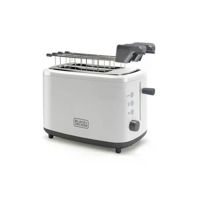 Black+Decker BXTOA820E Tostapane 2 Fette, 820 W, Bianco
