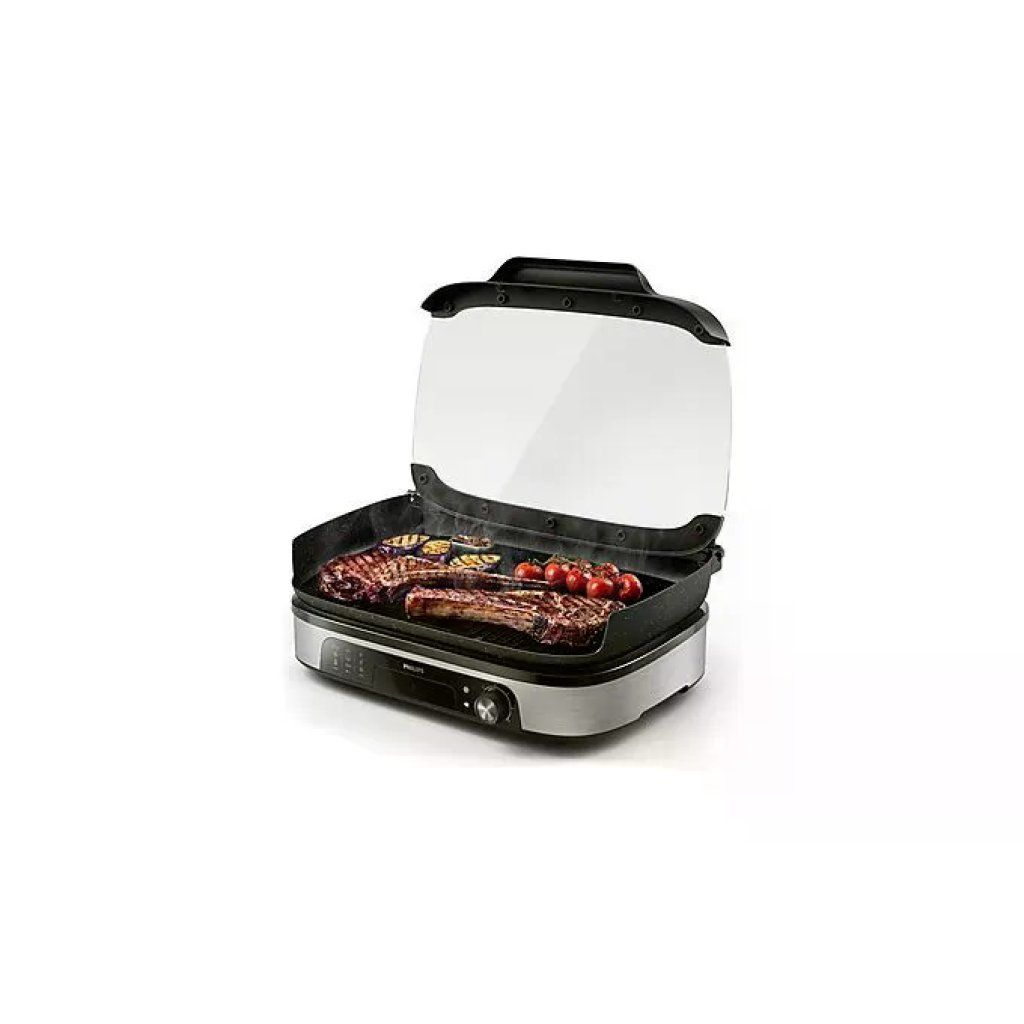 Philips HD6212/90 Griglia Elettrica da Tavolo 2400 W con Affumicatore e Infusore di Aromi
