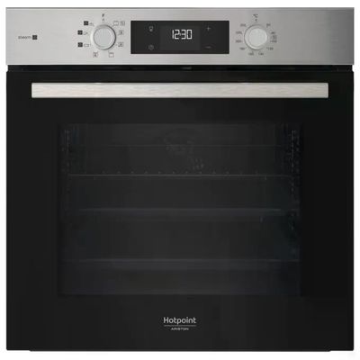 Hotpoint HAO 255HS X Forno da Incasso Ventilato 71 L, Classe A, Grill e Pulizia a Vapore, Nero e Inox