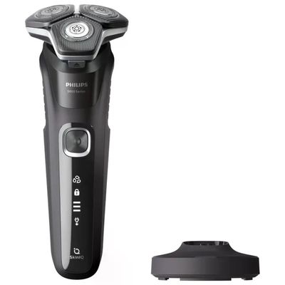 Philips S5898-25 Serie 5000 Rasoio elettrico rotante Wet and Dry 3 testine autonomia 60 min colore Nero Philips S5898-25 Serie 5000 Rasoio elettrico rotante Wet and Dry 3 testine autonomia 60 min colore Nero