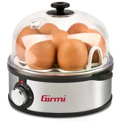 Girmi CU2500 Cuociuova a Vapore fino a 7 Uova 360W Cottura al Tegamino Piastra Antiaderente Corpo Inox Girmi CU2500 Cuociuova a Vapore fino a 7 Uova 360W Cottura al Tegamino Piastra Antiaderente Corpo Inox