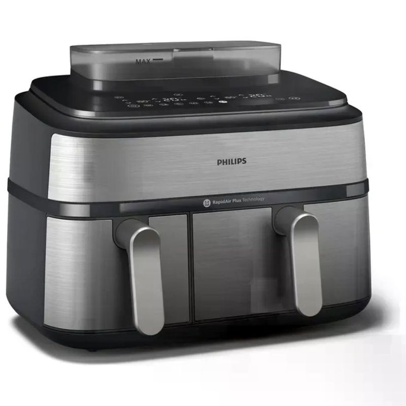 Philips Serie 5000 NA555/00 Friggitrice ad Aria Doppio Cestello 9 L con Vapore