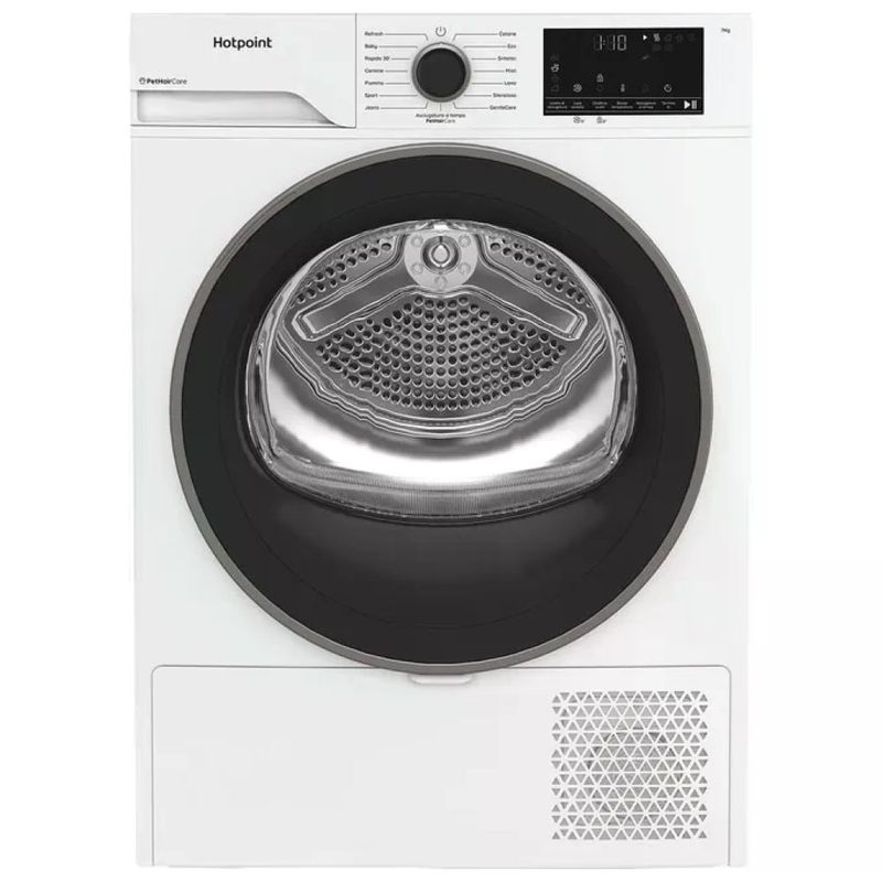 Hotpoint HPTS 74D BS IT Délica – Asciugatrice slim a pompa di calore 7 kg, classe C, bianca