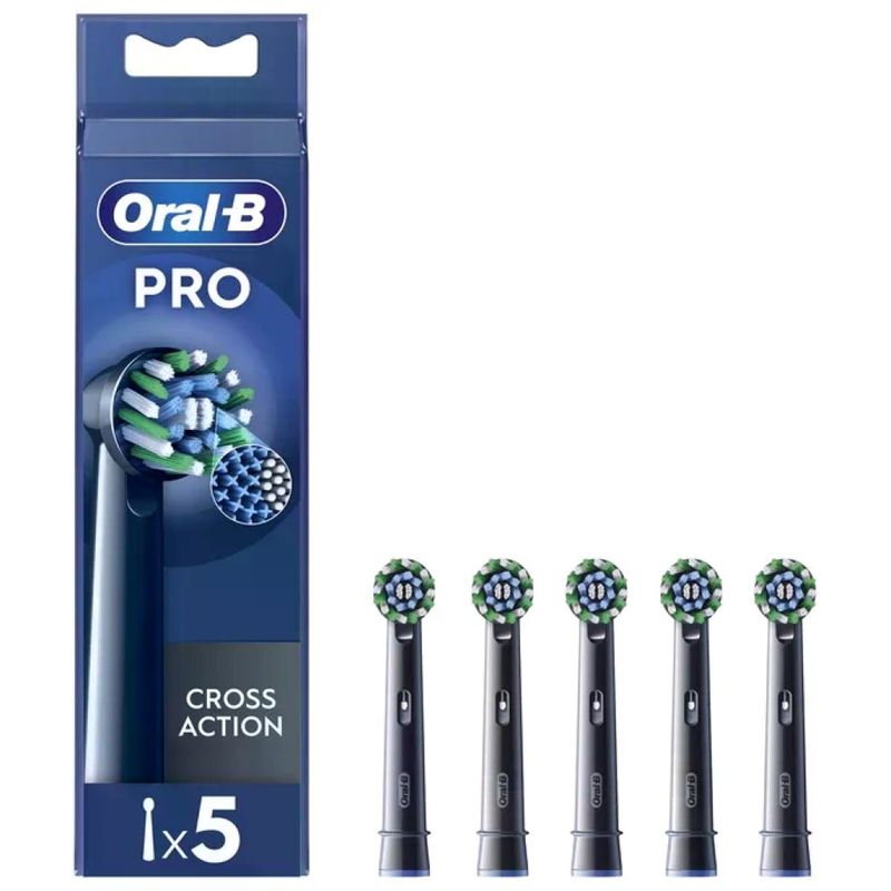 Oral-B Pro CrossAction EB50 Testine di Ricambio Nere, Confezione da 5 Oral-B Pro CrossAction EB50 Testine di Ricambio Nere, Confezione da 5