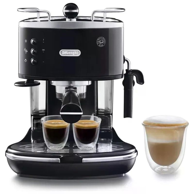 DELONGHI De’Longhi Icona Classic ECO311.BK Macchina per Espresso e Cappuccino, 1,4 L, 15 bar, 1100 W, Nera