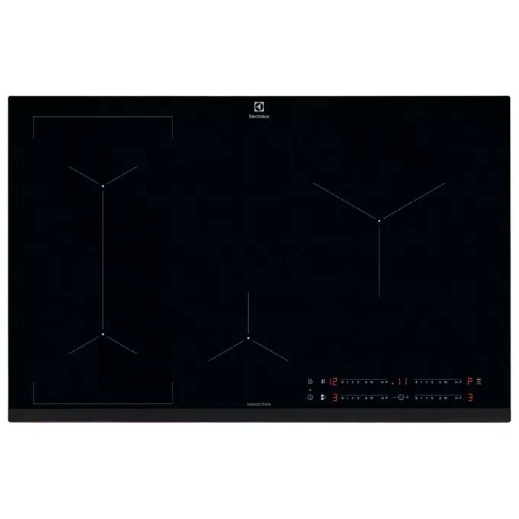 Electrolux EIL83443 Piano Cottura a Induzione 80 cm, 4 Zone, Bridge, Hob2Hood, Nero