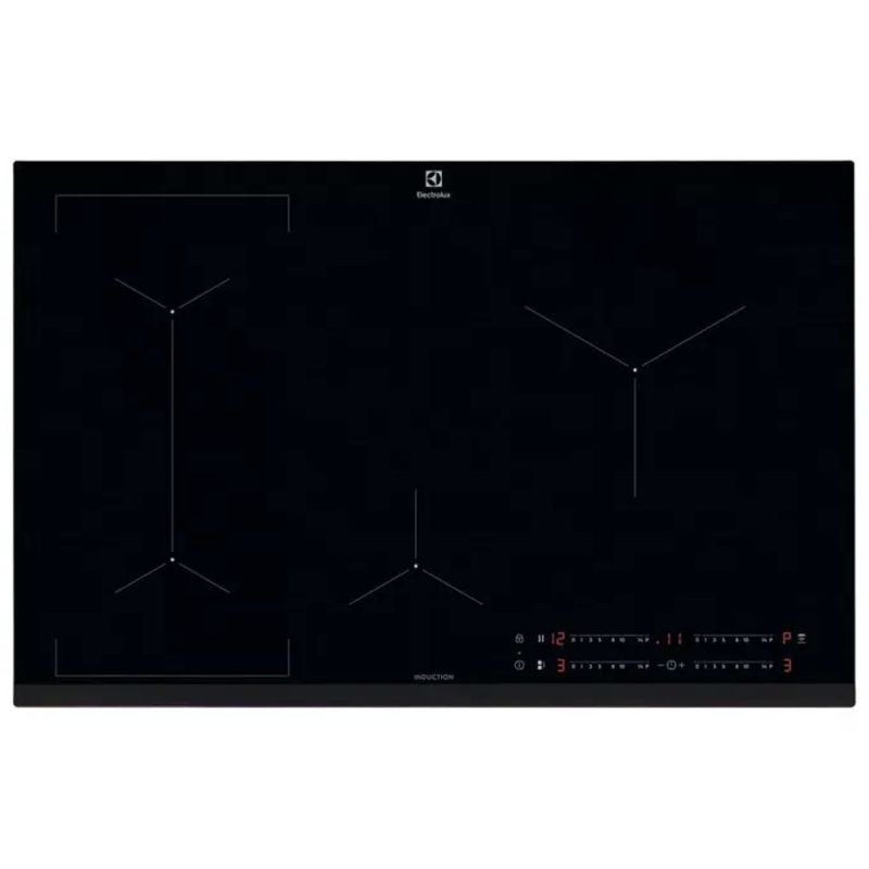 Electrolux EIL83443 Piano Cottura a Induzione 80 cm, 4 Zone, Bridge, Hob2Hood, Nero
