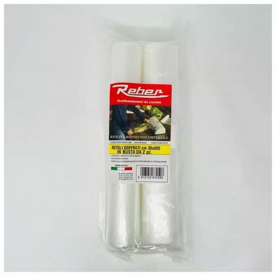 Reber 6725A – 2 Rotoli Goffrati per Sottovuoto, 30 cm x 6 m