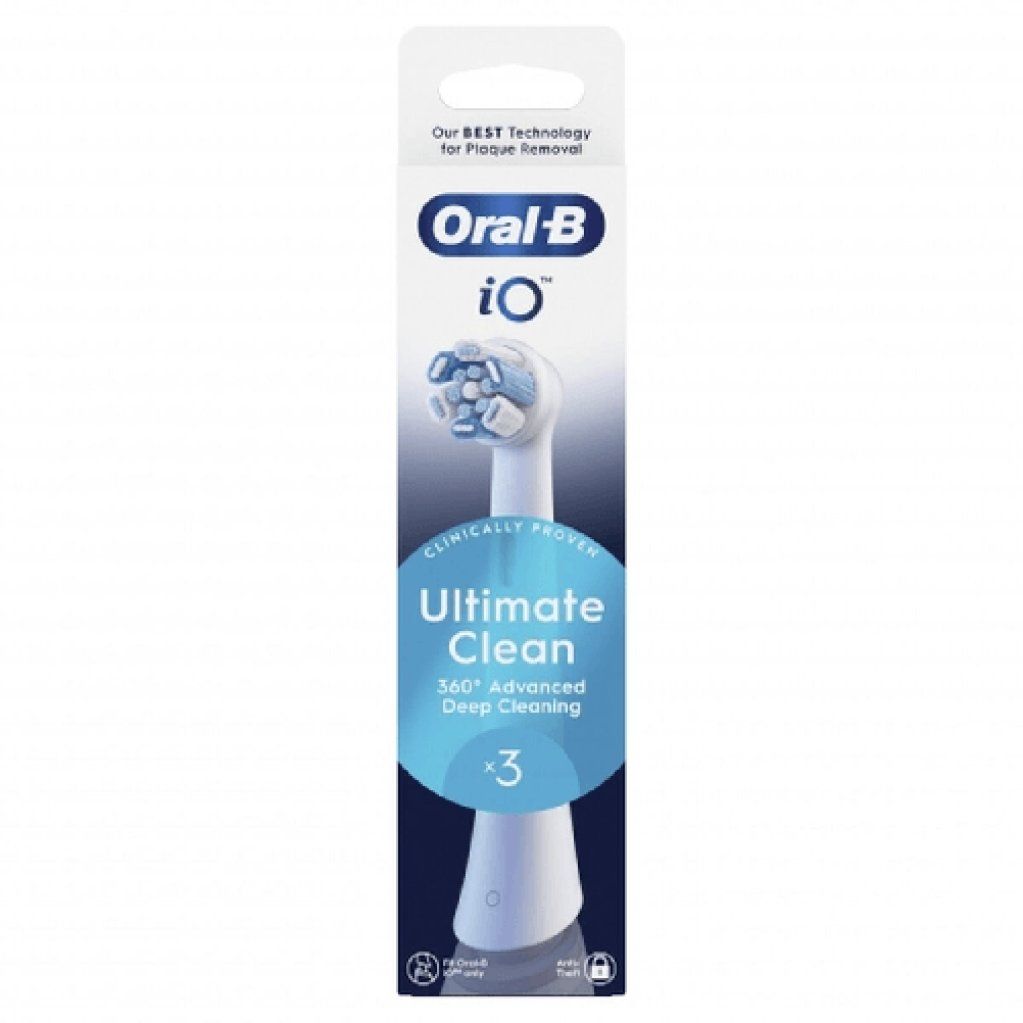 ORAL-B iO Ultimate Clean Testine di Ricambio Nere, 3 Pezzi