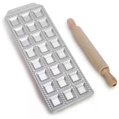 Imperia Raviolamp 3304 – Stampo per 24 Ravioli da 3,5 cm con Rullo in Legno