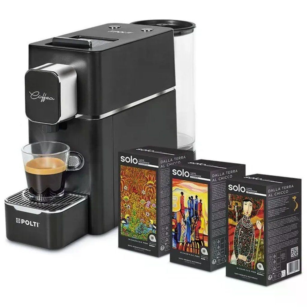 Polti Coffea S15W – Macchina da caffè a cialde E.S.E., 19 bar, 1400 W, bianca, con 54 cialde
