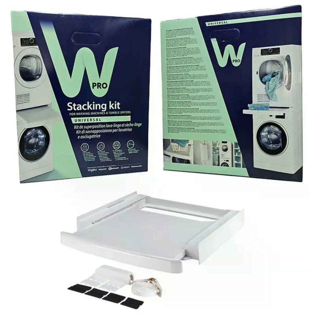 Wpro kit di sovrapposizione universale SKN101 lavatrice e asciugatrice piano di lavoro estraibile