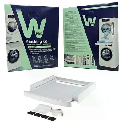 Wpro kit di sovrapposizione universale SKN101 lavatrice e asciugatrice piano di lavoro estraibile Wpro kit di sovrapposizione universale SKN101 lavatrice e asciugatrice piano di lavoro estraibile