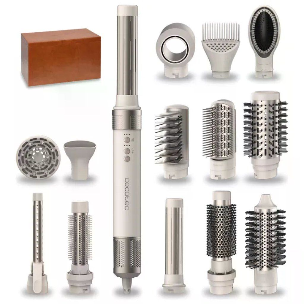 Cecotec A01EU01114727 AirGlam 14in1 Flex Asciugacapelli 1400W Tecnologia Coanda 14 Testine Ceramica e