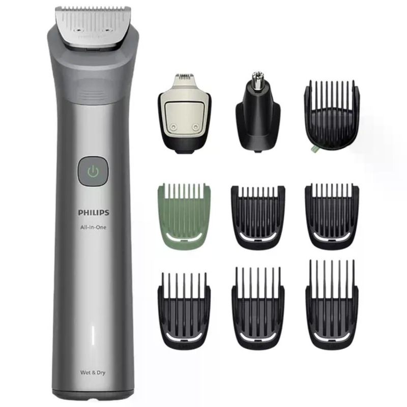 Philips Rifinitore All-in-One Multigroom MG5921-15 10 Accessori Viso Capelli Corpo Grigio chiaro