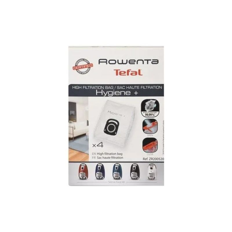 Rowenta Hygiene+ ZR200520 Sacchetti per aspirapolvere, 4 pezzi