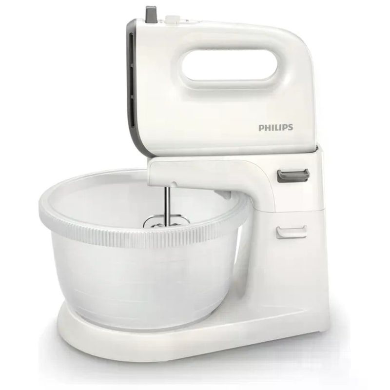 Philips HR3745/00 Viva Collection Sbattitore con Ciotola 3 L, 450 W, 5 Velocità + Turbo, Bianco