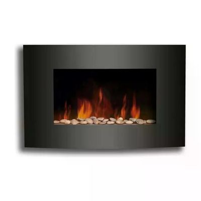 Melchioni Family Wallflame Caminetto Elettrico da Parete 2000 W Nero Melchioni Family Wallflame Caminetto Elettrico da Parete 2000 W Nero