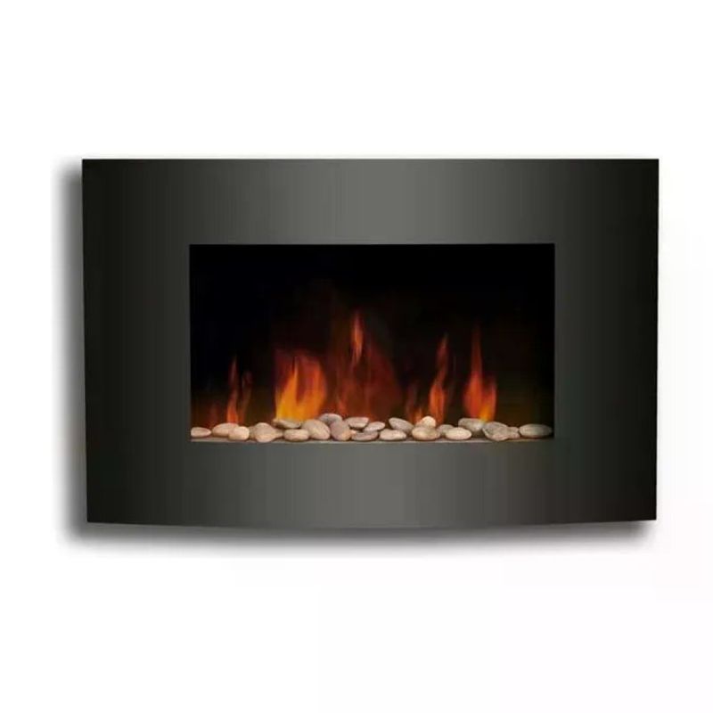 Melchioni Family Wallflame Caminetto Elettrico da Parete 2000 W Nero