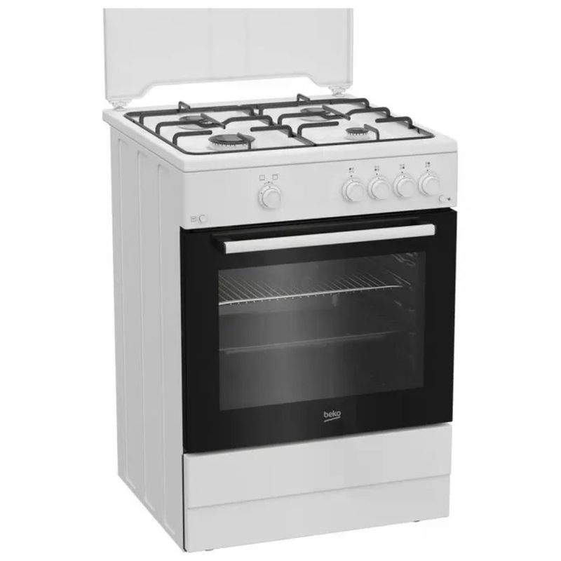 Beko FBG62010DW Cucina a Gas 4 Fuochi con Forno Grill 64 L, Classe A, Bianca