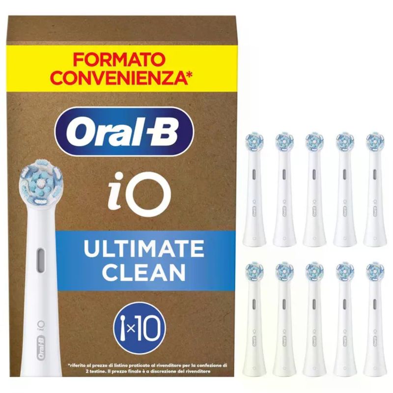 Oral-B iO Ultimate Clean Testine di Ricambio, 2 Pezzi, Bianche Oral-B iO Ultimate Clean Testine di Ricambio, 2 Pezzi, Bianche
