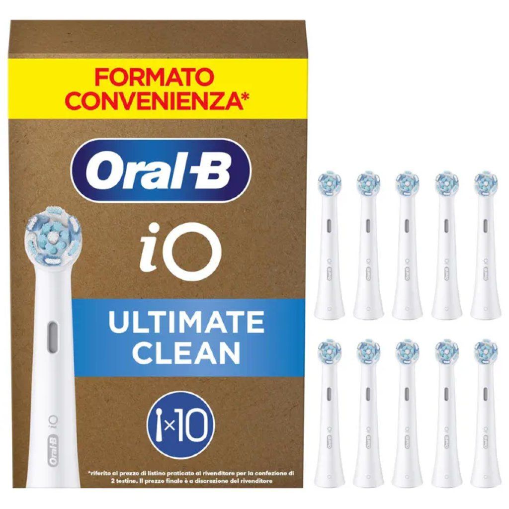 Oral-B iO Ultimate Clean Testine di Ricambio, 2 Pezzi, Bianche Oral-B iO Ultimate Clean Testine di Ricambio, 2 Pezzi, Bianche
