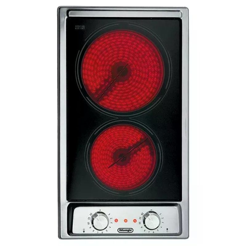 DELONGHI De’Longhi AVI23-2 Piano Cottura Domino in Vetroceramica, 2 Zone, 29 cm, 2900 W