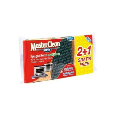 ARIX MasterClean Spugne Abrasive Forti in Cellulosa – 3 Pezzi