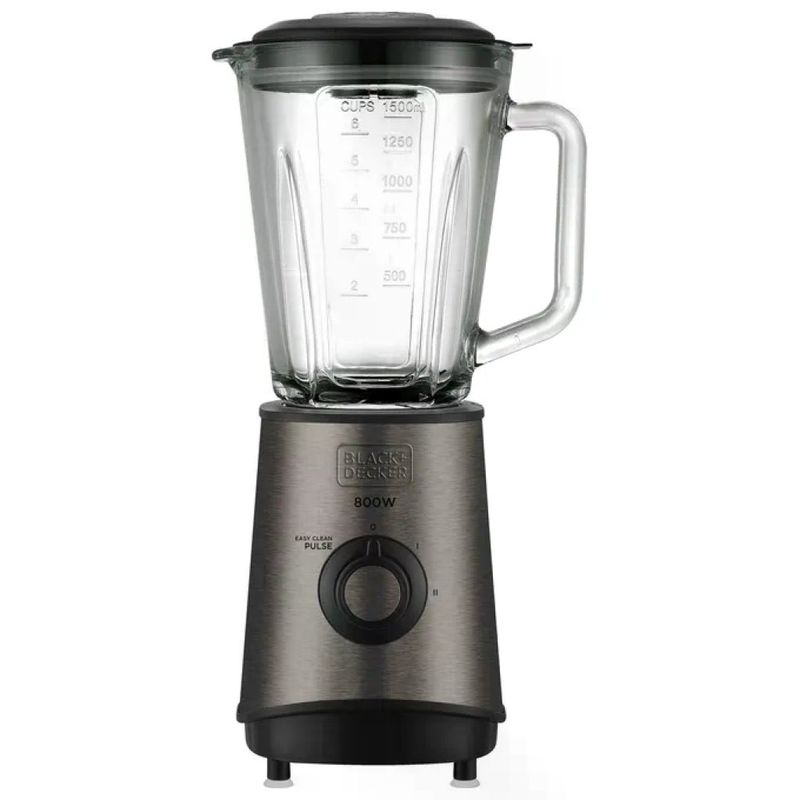 Black+Decker BXJB800E Frullatore da Tavolo 800 W, Caraffa in Vetro 1,5 L, Nero
