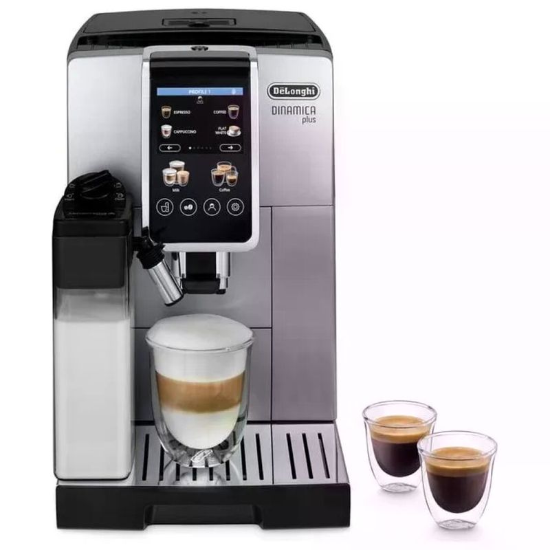 DELONGHI De’Longhi Dinamica Plus ECAM380.85.SB Macchina da Caffè Automatica, 24 Bevande, LatteCrema Hot, 1