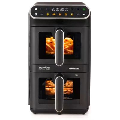 Ariete 4640 Friggitrice ad Aria Doppia Verticale 11 L, 2460 W, Nero