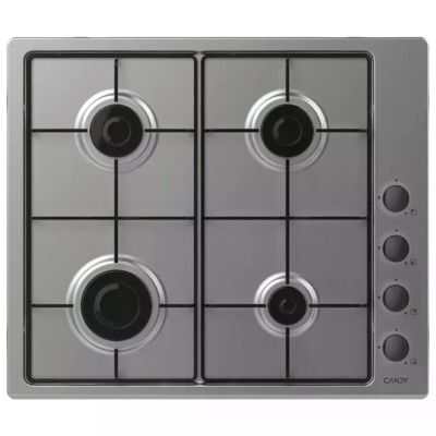 Candy CHW6LBX Idea – Piano cottura a gas 60 cm, 4 fuochi, acciaio inox Candy CHW6LBX Idea – Piano cottura a gas 60 cm, 4 fuochi, acciaio inox