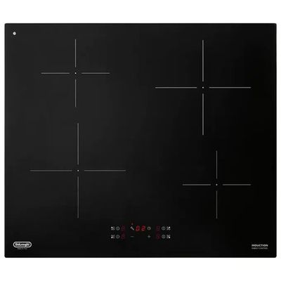 DELONGHI De’Longhi PIN62 Piano Cottura a Induzione 60 cm, 4 Zone, 7200 W, Nero