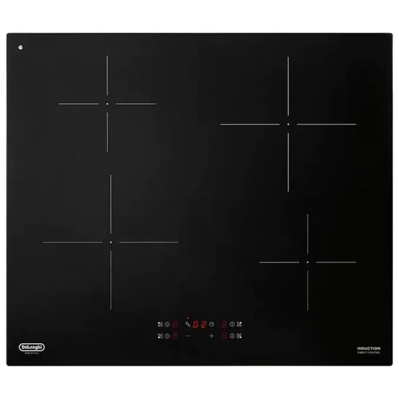 DELONGHI De’Longhi PIN62 Piano Cottura a Induzione 60 cm, 4 Zone, 7200 W, Nero