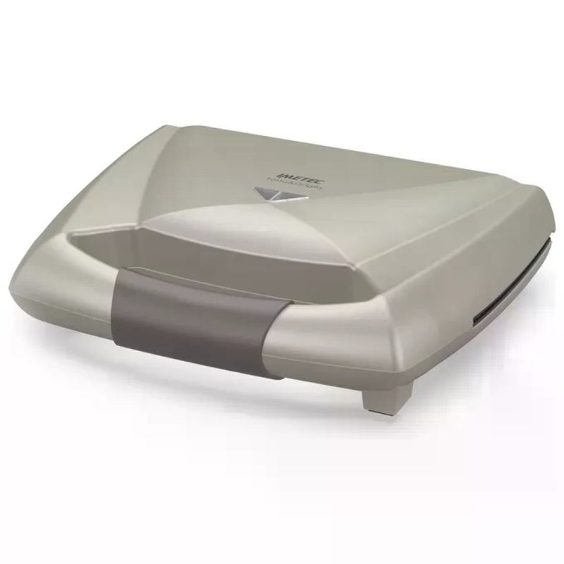 Imetec Tosta&Griglia Tostiera Elettrica 800 W, Piastre XL Rigate Antiaderenti, Champagne