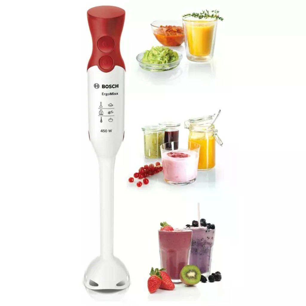 Bosch MSM64010 ErgoMixx Frullatore a immersione 450 W 2 velocita' lama QuattroBlade bicchiere graduato Bosch MSM64010 ErgoMixx Frullatore a immersione 450 W 2 velocita' lama QuattroBlade bicchiere graduato