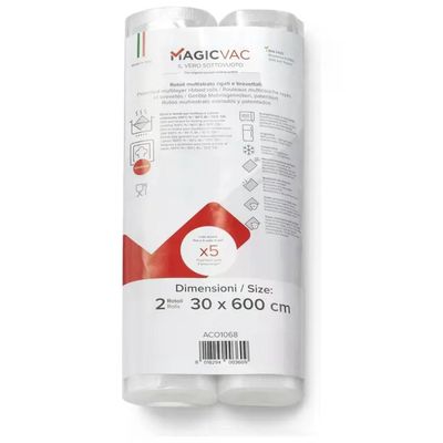 Magic Vac ACO1068 – 2 Rotoli Goffrati per Sottovuoto 30 cm x 6 m