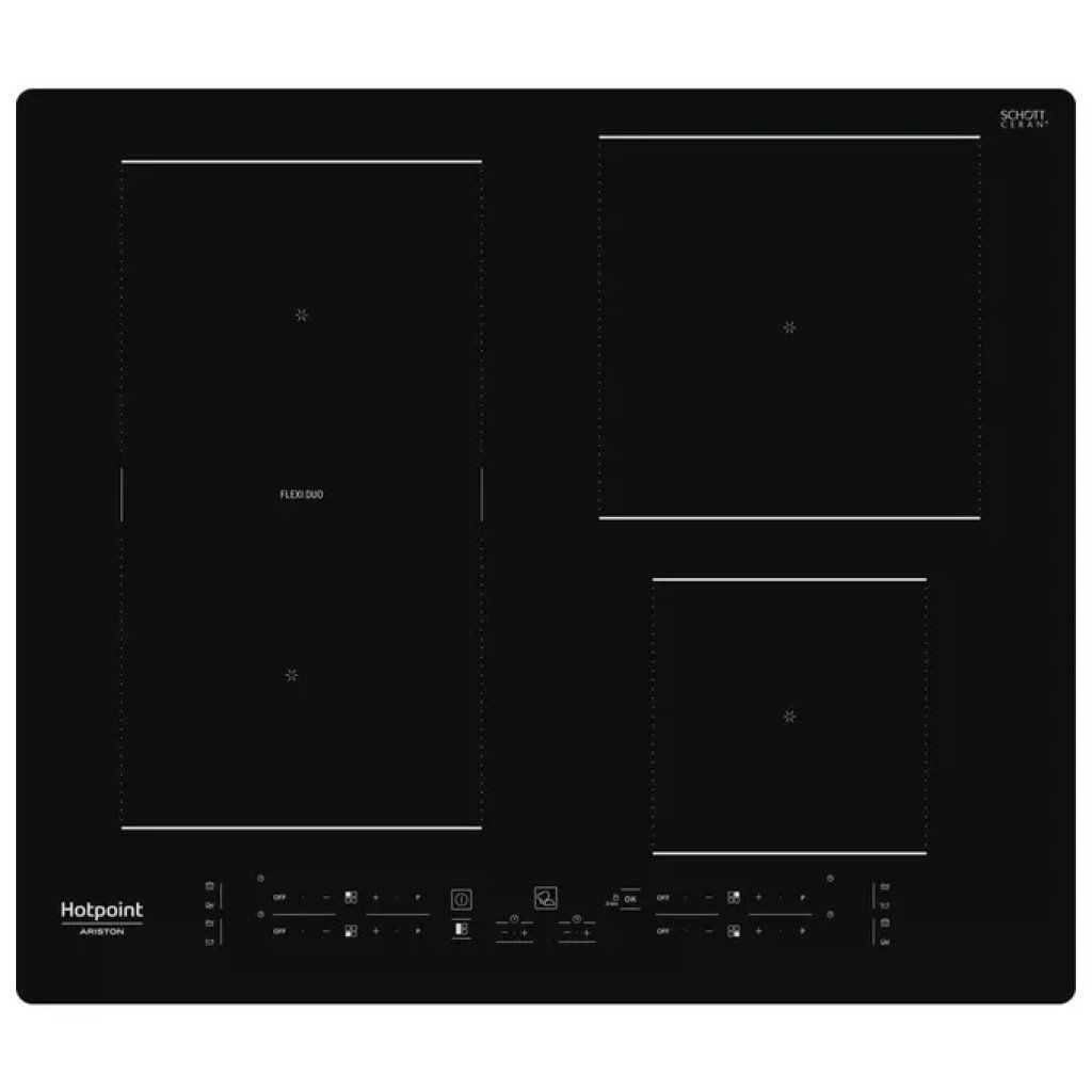 Hotpoint HB 3160C NE Piano Cottura a Induzione 59 cm, 4 Zone, Flexi Duo, Touch, 7200 W, Nero
