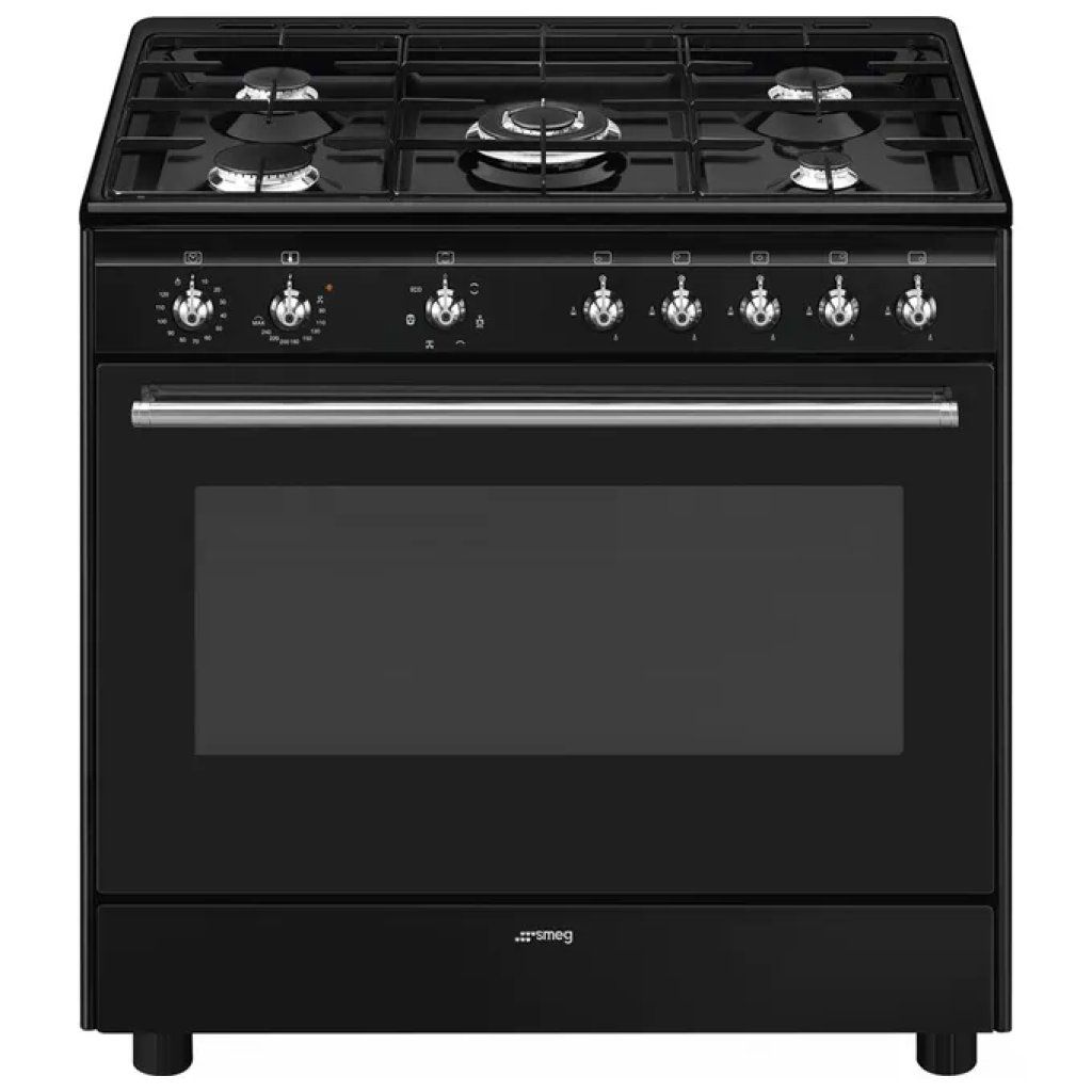 Smeg Concert CX91GMBL Cucina a Gas 90 cm Nera