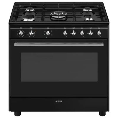 Smeg Concert CX91GMBL Cucina a Gas 90 cm Nera