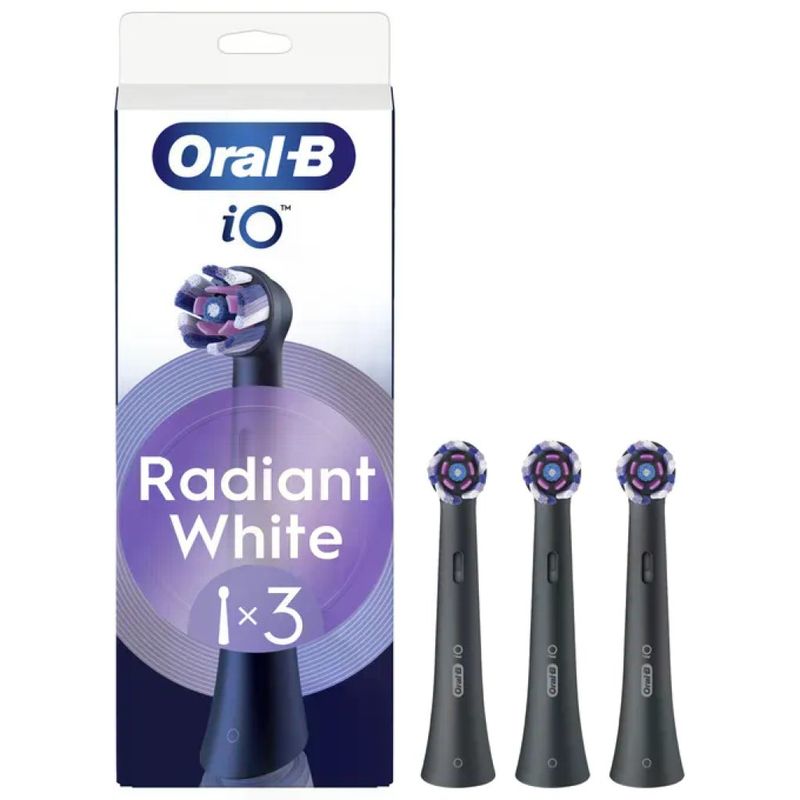 Oral-B iO Radiant White – Testine di Ricambio Nere, 3 Pezzi Oral-B iO Radiant White – Testine di Ricambio Nere, 3 Pezzi