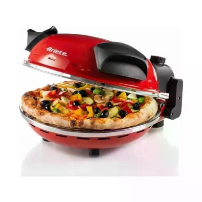 Ariete 909 Forno Pizza Elettrico Pietra Refrattaria 32 cm 1200 W 400 °C Timer 30 min colore Rosso