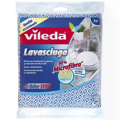 Vileda Lavasciuga Panni Multiuso in Microfibra, 3 Pezzi, 36 x 34 cm Vileda Lavasciuga Panni Multiuso in Microfibra, 3 Pezzi, 36 x 34 cm