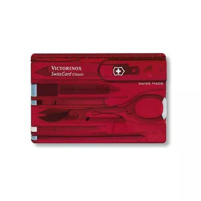 Victorinox SwissCard Classic 0.7100.T – Multitool Rosso Trasparente, 10 Funzioni Victorinox SwissCard Classic 0.7100.T – Multitool Rosso Trasparente, 10 Funzioni