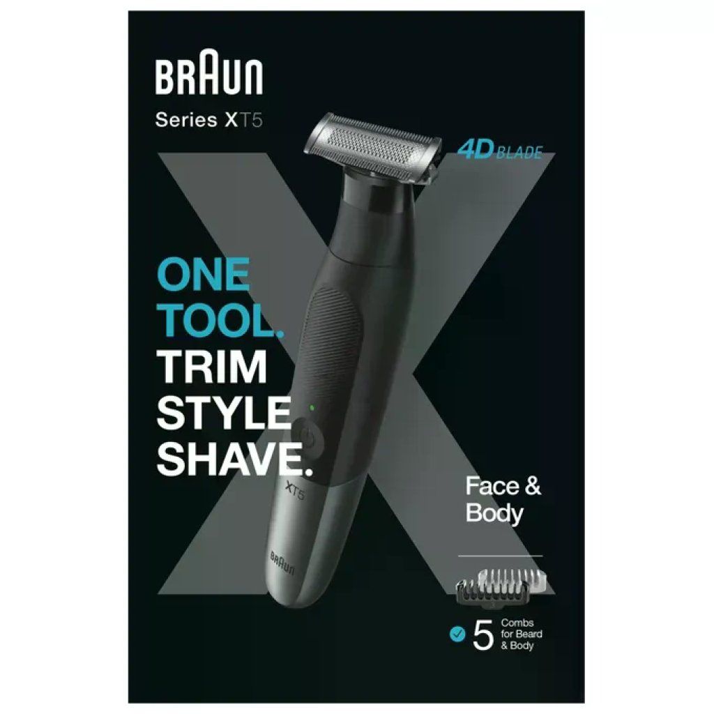 Braun XT5100 Series X Rasoio elettrico WetandDry Lama 4D autonomia 45 min colore Nero Grigio