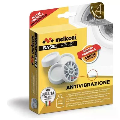 Meliconi BaseSupporti Antivibrazione in Gomma per Lavatrice e Asciugatrice, Kit da 4, Bianchi Meliconi BaseSupporti Antivibrazione in Gomma per Lavatrice e Asciugatrice, Kit da 4, Bianchi