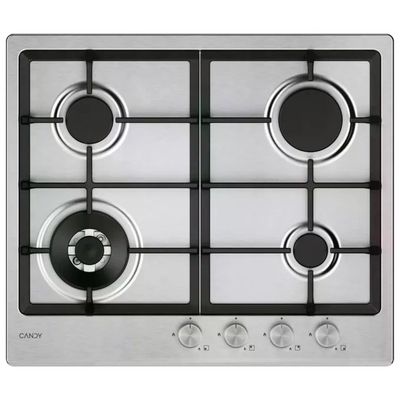 Candy CHG6BF4WTX Piano cottura a gas 60 cm, 4 fuochi, acciaio inox