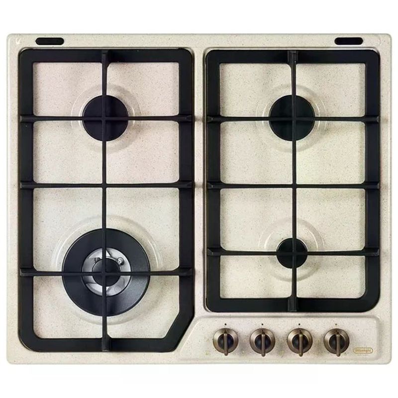 DELONGHI De’Longhi AVF 46 PRO Country Piano Cottura a Gas 58 cm, 4 Fuochi, Ghisa, Avena