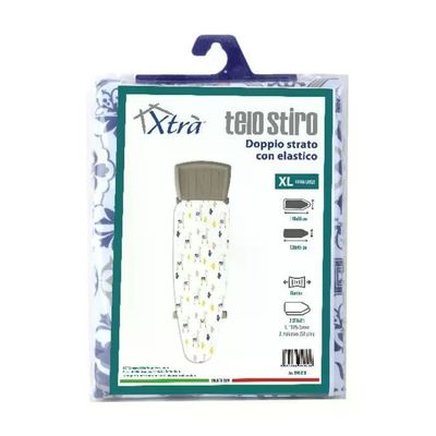 XTRA Telo per Asse da Stiro Elasticizzato 124 x 46 cm, Doppio Strato